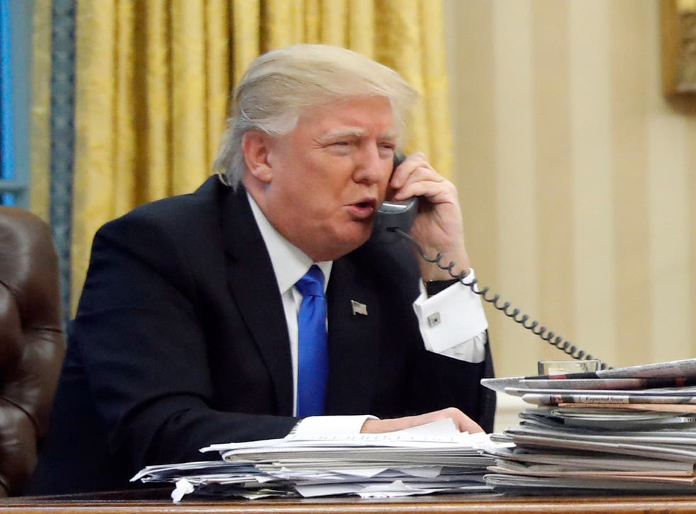 Donald Trump speaks on the phone with Prime Minister of Australia Malcolm Turnbull