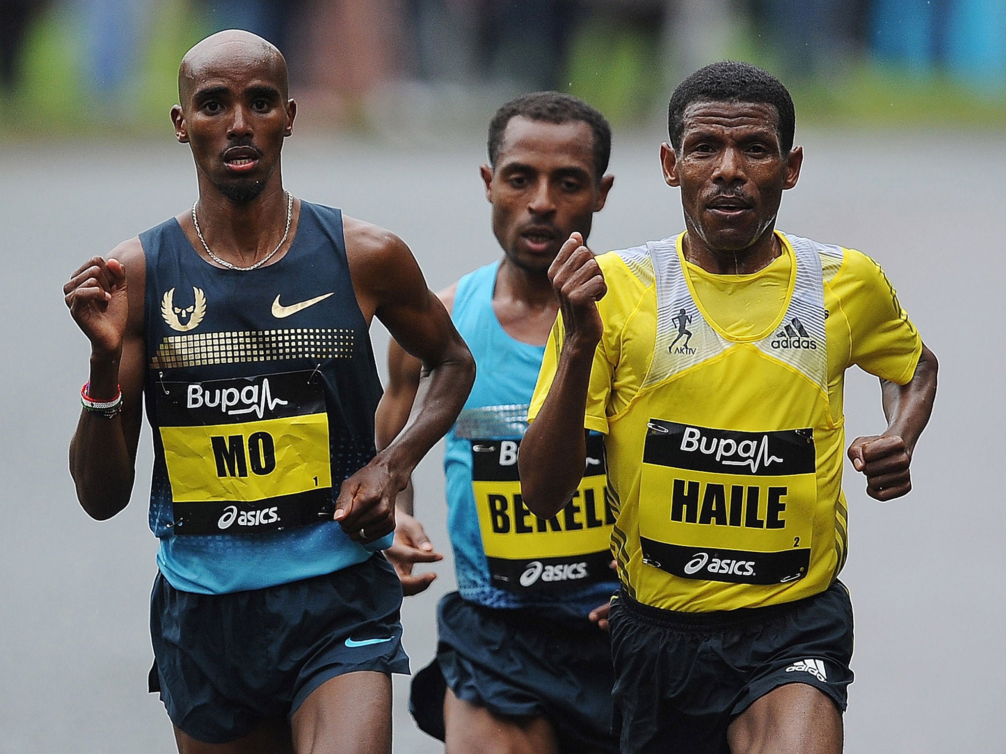 Gebrselassie competing alongside Farah back in 2013