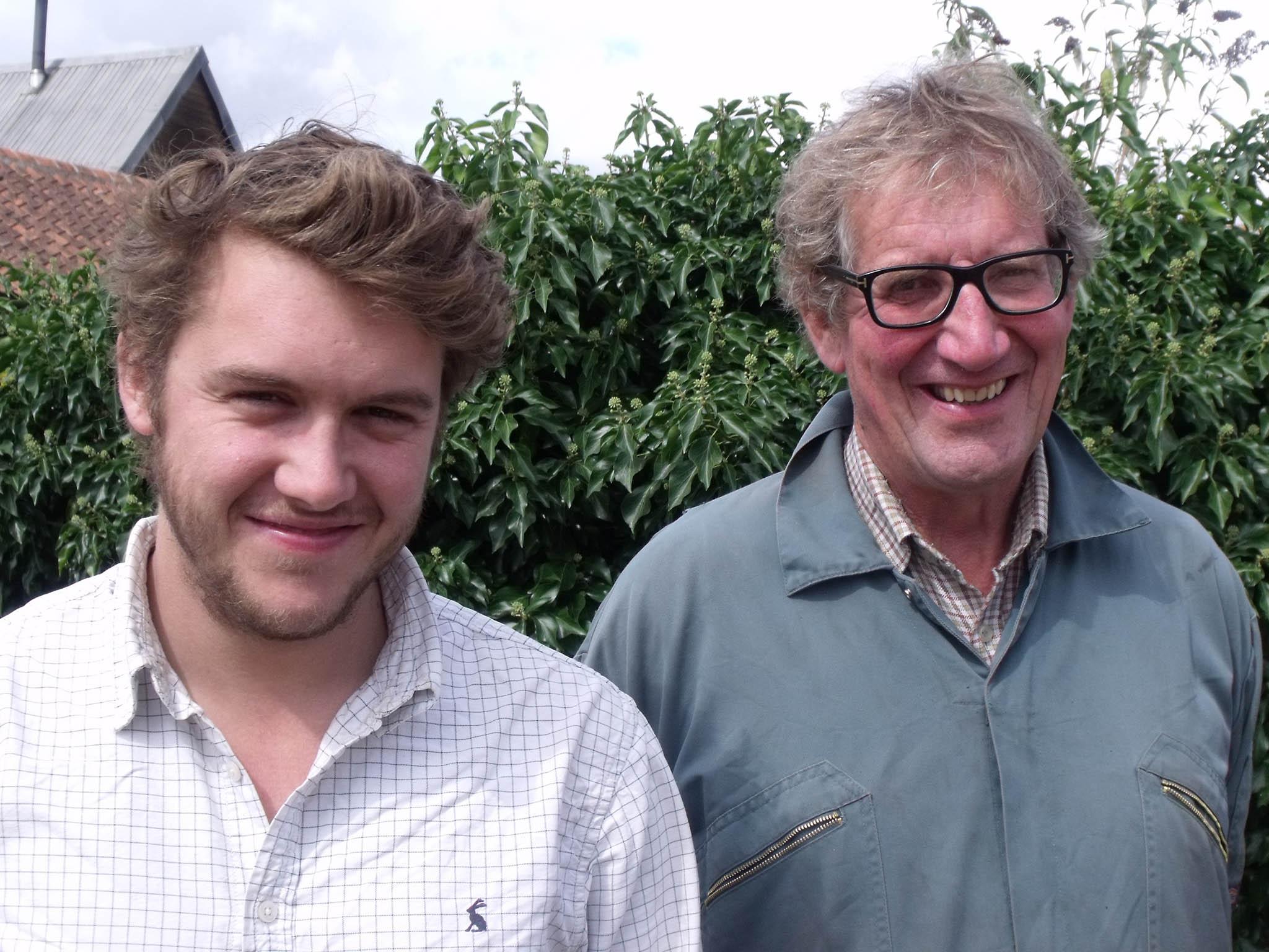 Tim Mack and his son William work on the family farm, Yare Valley, which began life 104 years ago