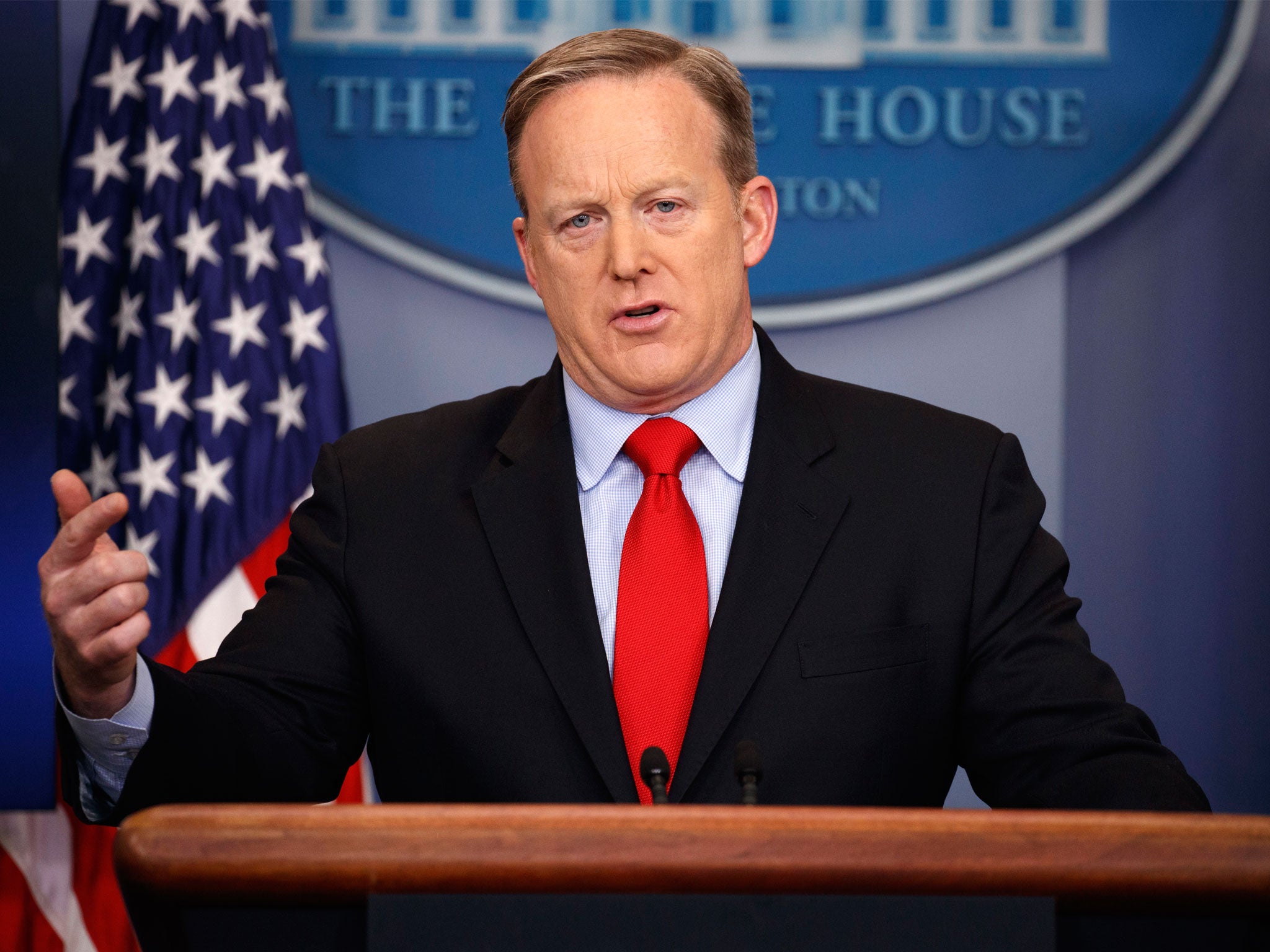 White House press secretary Sean Spicer speaks during the daily press briefing at the White House in Washington on 3 February