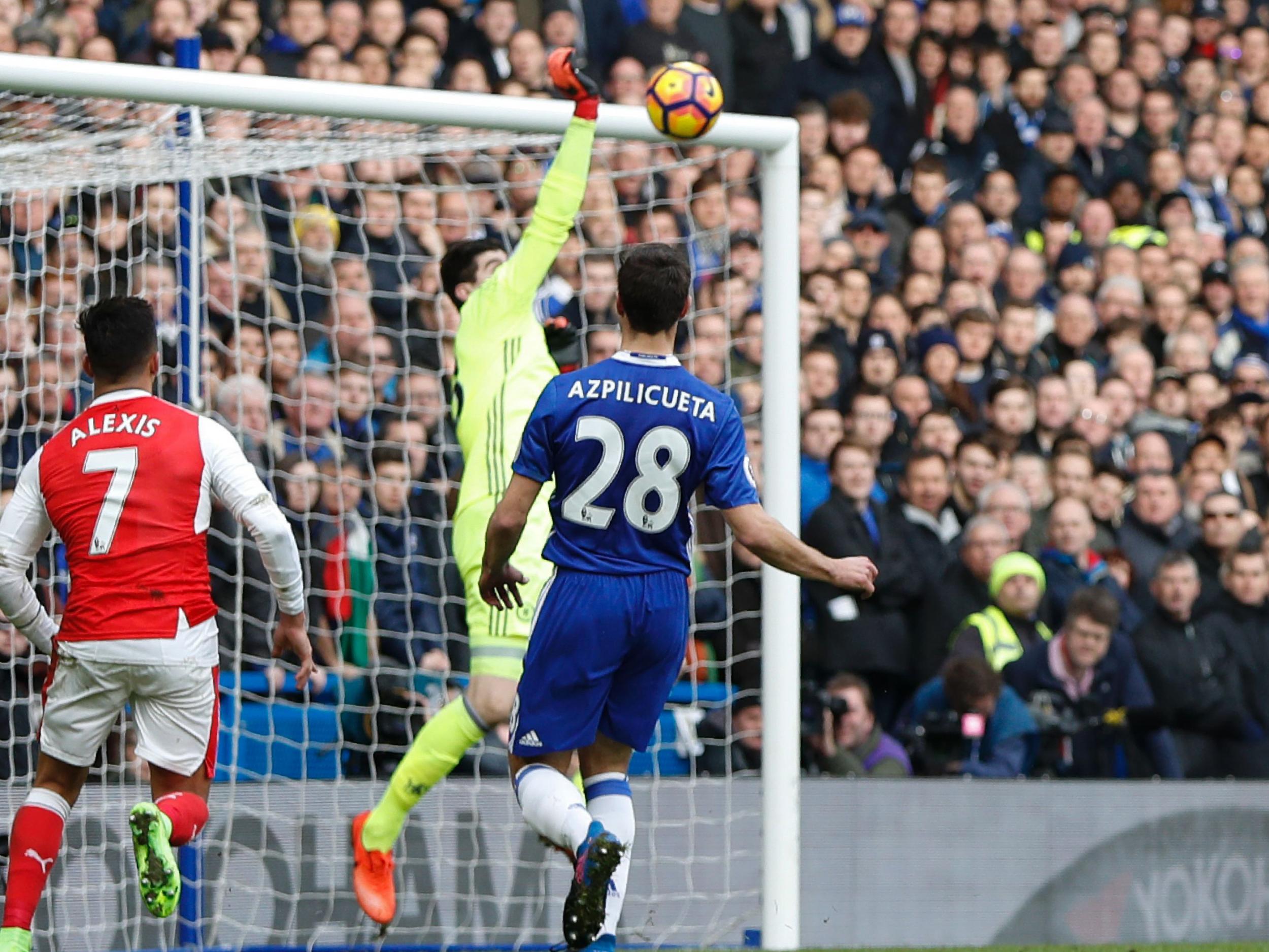 Courtois was equal to Arsenal's tame chances up until Giroud's late consolation goal