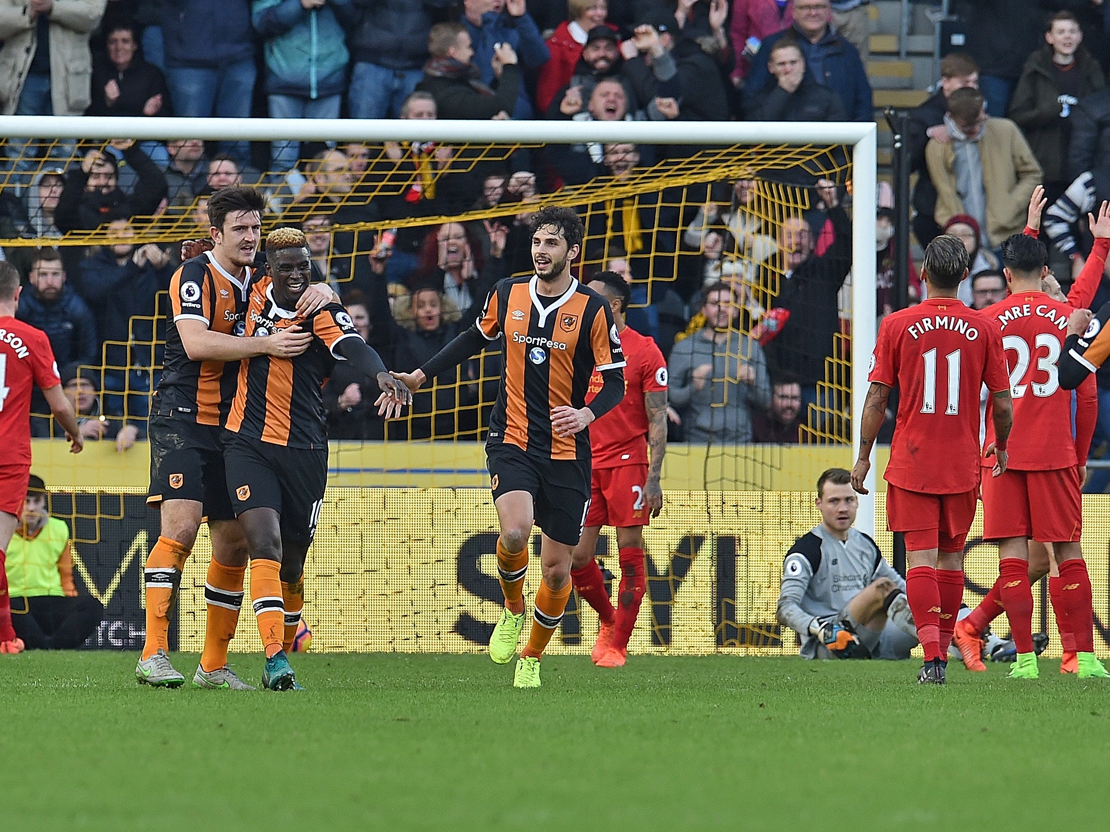 &#13;
N’Diaye celebrates for the hosts &#13;