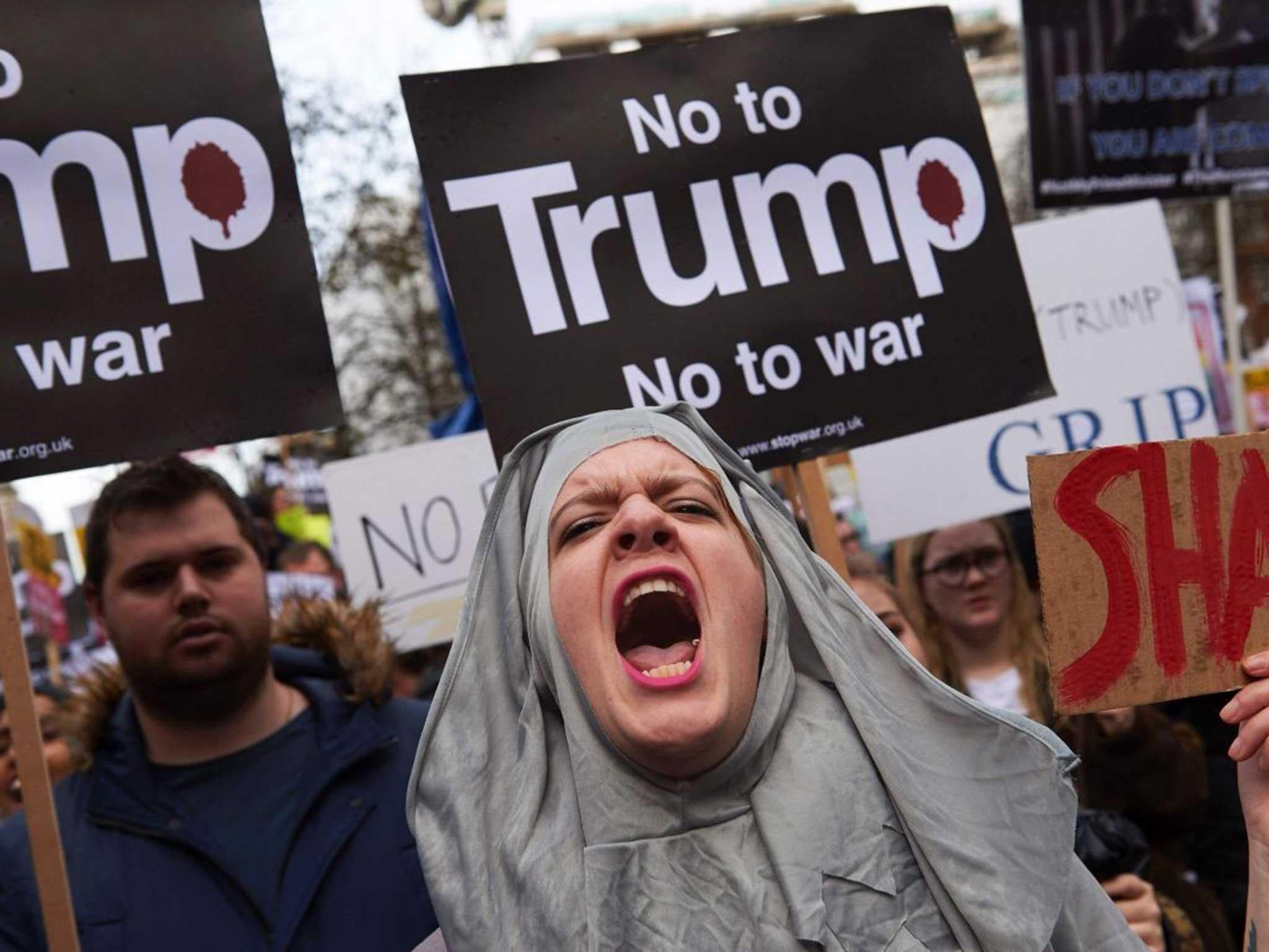 Protesters marched from the US embassy to Downing Street in a previous demonstration