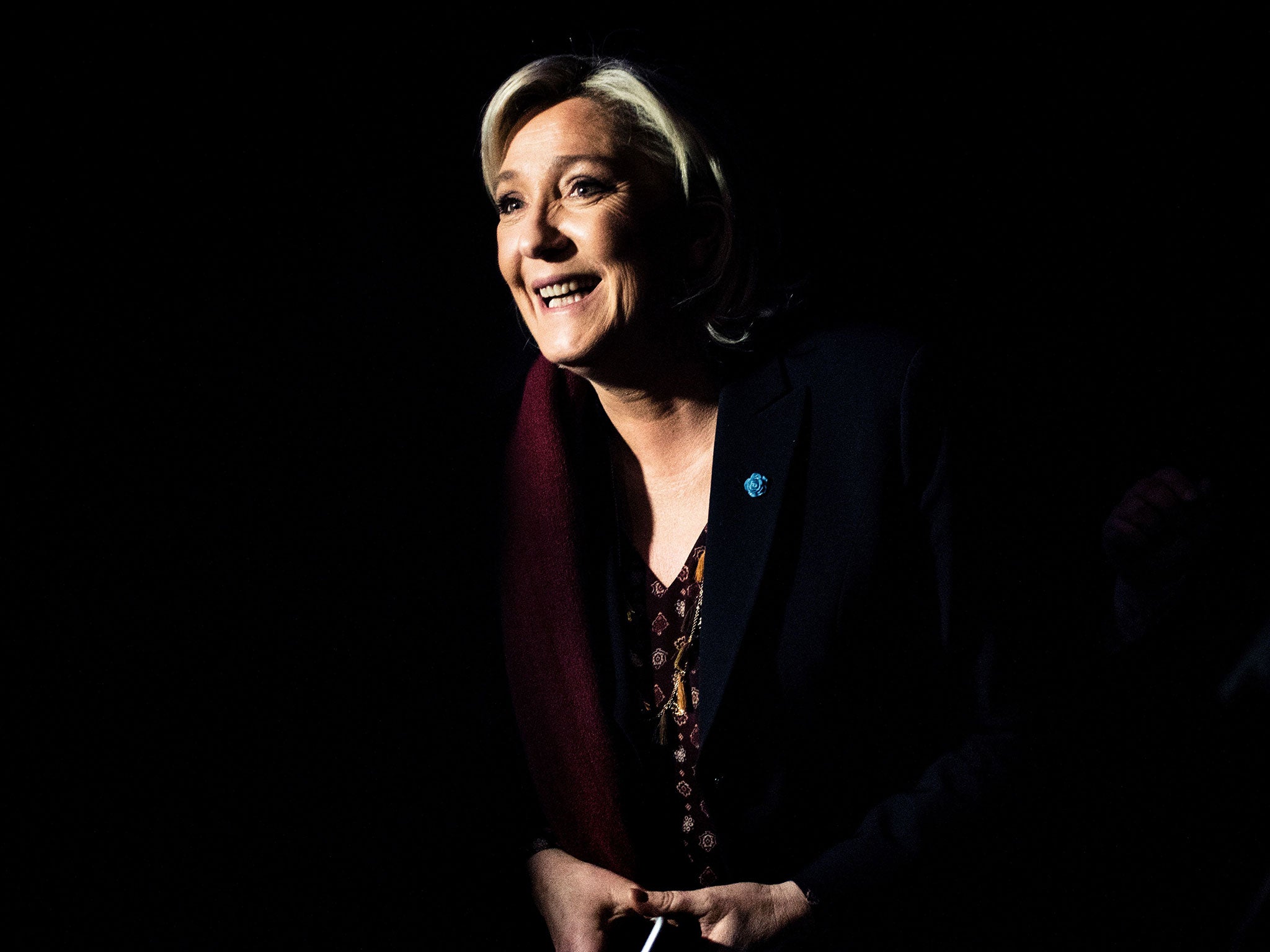 French presidential election candidate Marine Le Pen attends a two-day political rally to kick off her presidential campaign in Lyon on 4 February