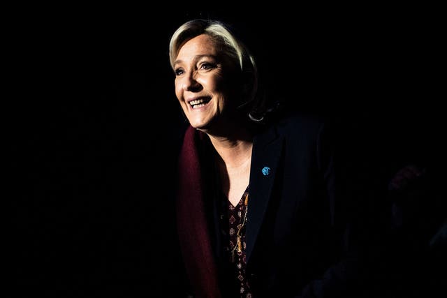 French presidential election candidate Marine Le Pen attends a two-day political rally to kick off her presidential campaign in Lyon on 4 February