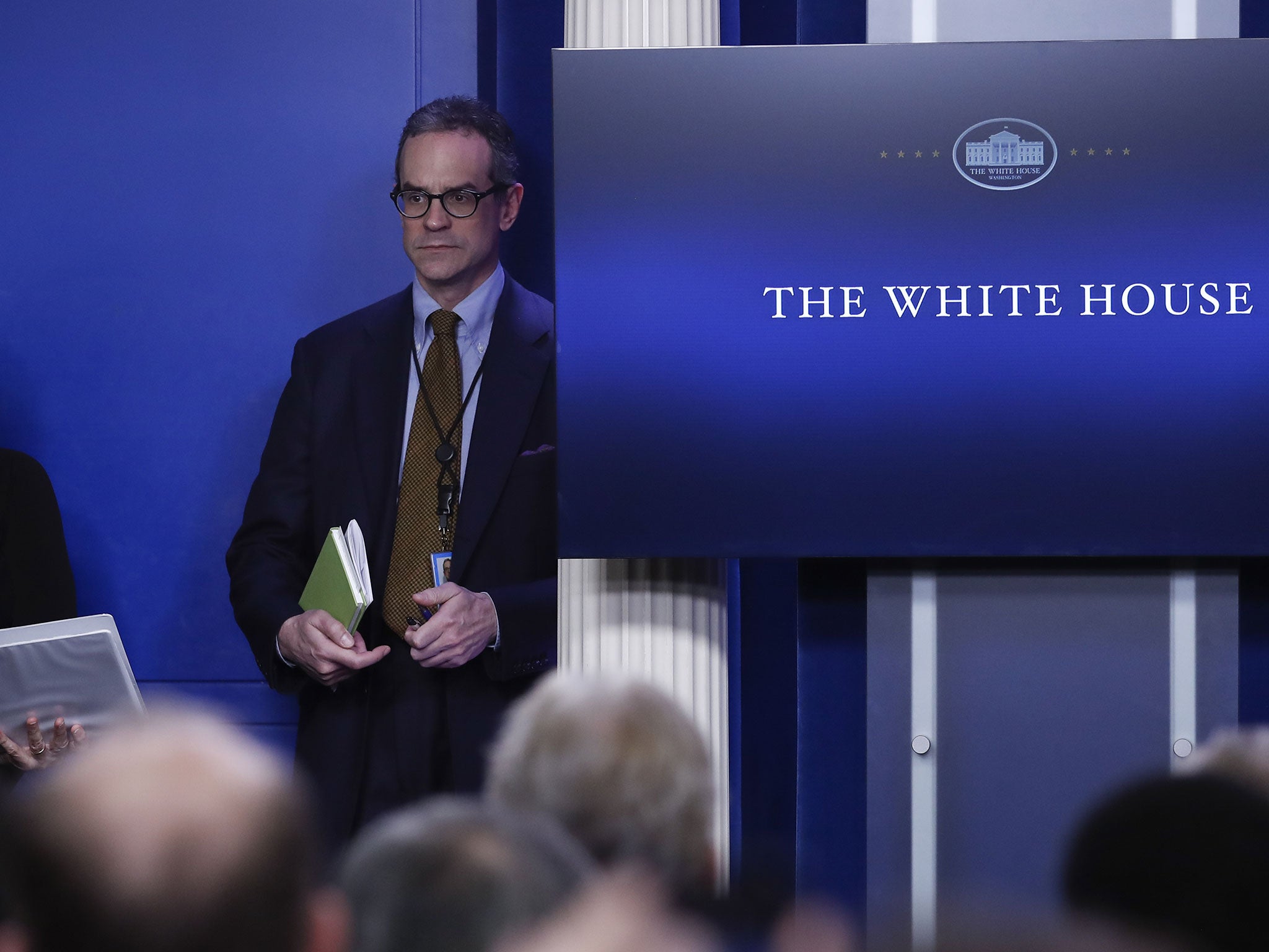 Michael Anton, pictured during the daily news briefing at the White House, in Washington, Wednesday, 1 February, 2017