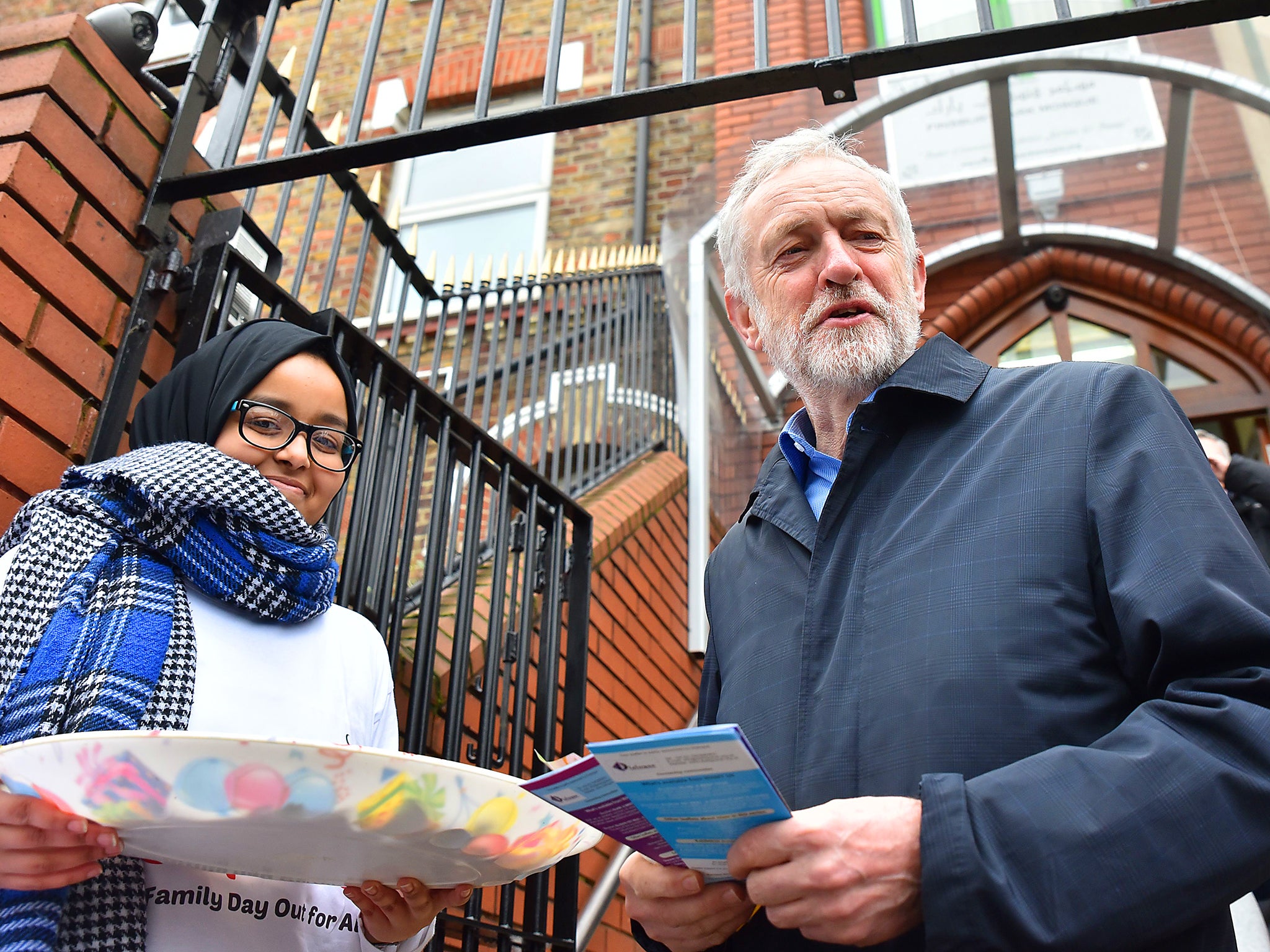 Jeremy Corbyn at Finsbury Park mosque in his constituency at last year's Visit My Mosque Day