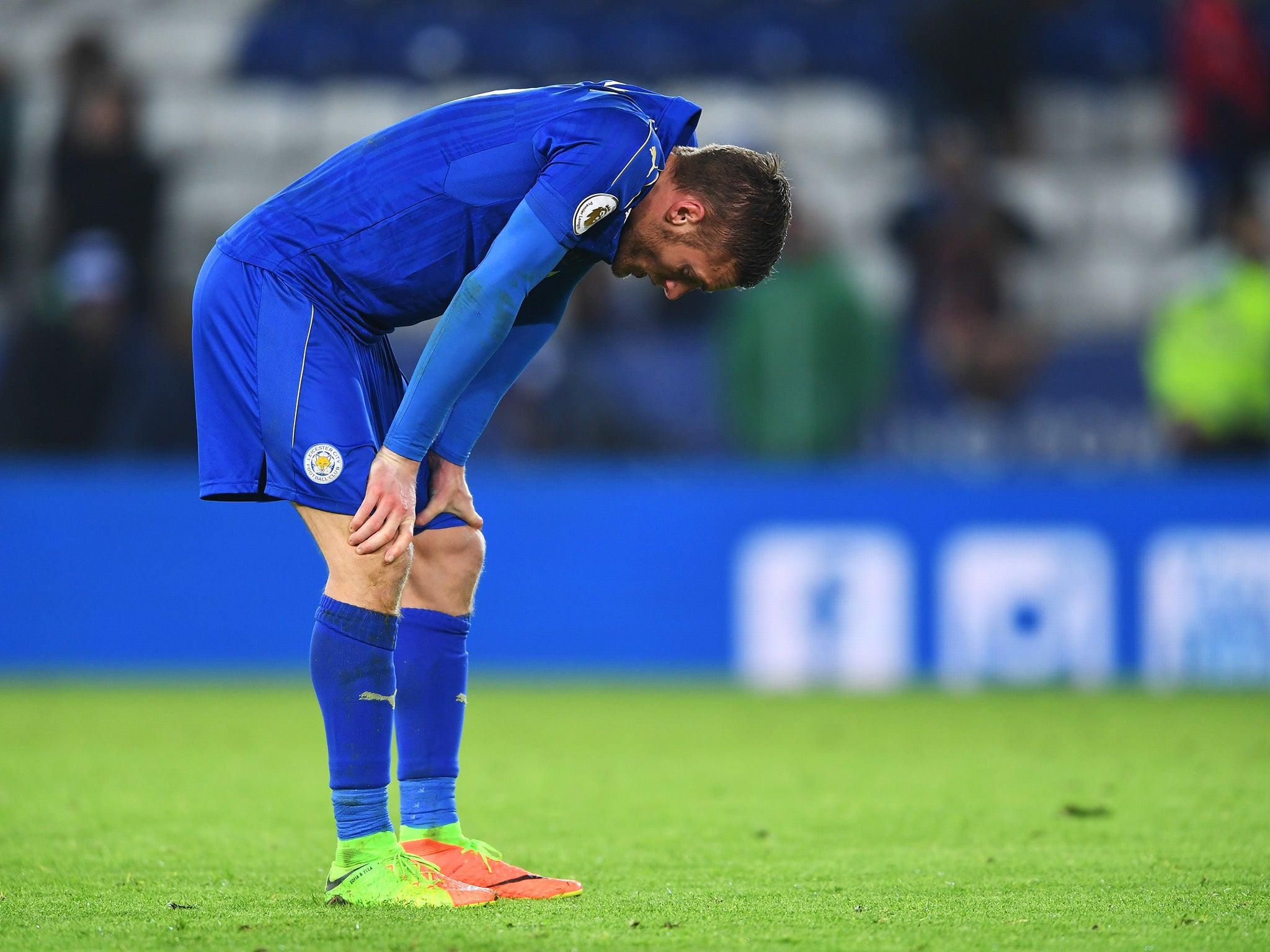 Jamie Vardy could not hide his disappointment at the final whistle