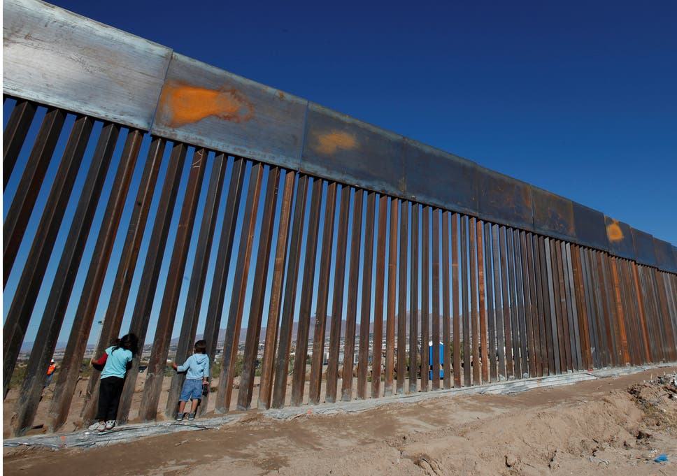 A section of the US-Mexico border wall at Sunland Park opposite the Mexican border city of Ciudad Juarez