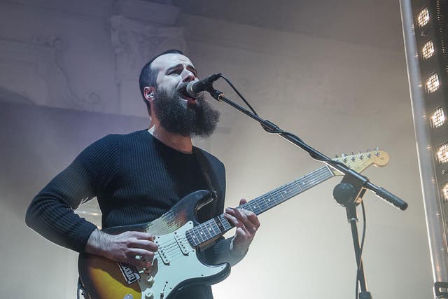 Andrew Groves of Arcane Roots performing on stage at Bush Hall, 2nd February 2017