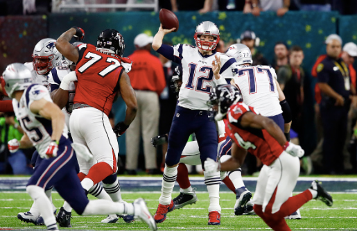Tom Brady in action during Super Bowl 51 against the Atlanta Falcons