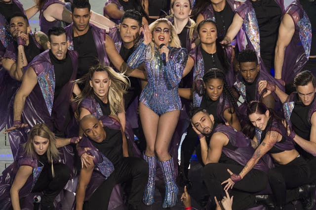 Singer Lady Gaga performs during the Pepsi Super Bowl LI Halftime Show at Houston NRG Stadium in Houston, Texas, February 5, 2017.