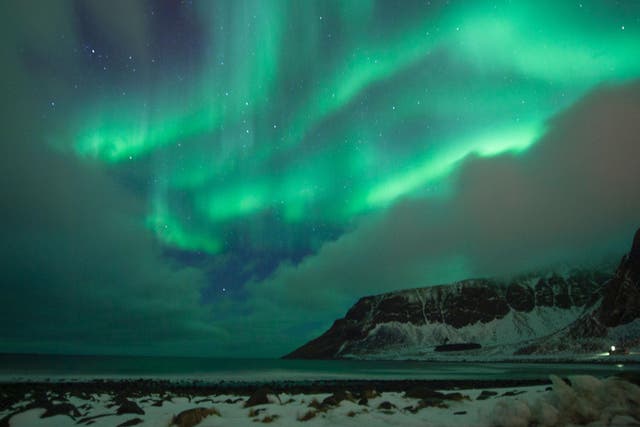 Drivers says they has been mesmerised by the aurora borealis