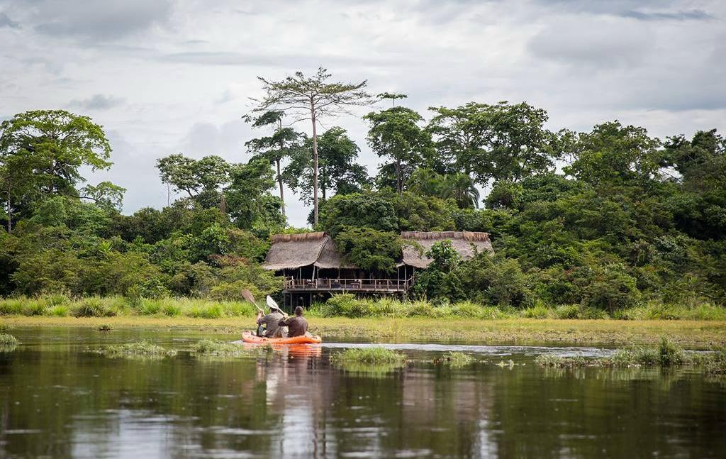 Kayaking towards Lango Camp in the Republic of Congo