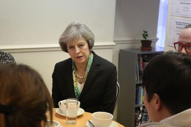 Theresa May visits a community mental health support centre, having promised to ‘transform’ attitudes to mental health problems