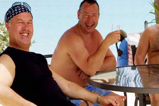 The HBOS fraudsters, David Mills, centre, colleague Michael Bancroft, left, and Lynden Scourfield, right, living it up