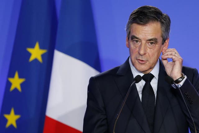 Francois Fillon addresses a news conference about a ‘fake job’ scandal at his campaign headquarters in Paris