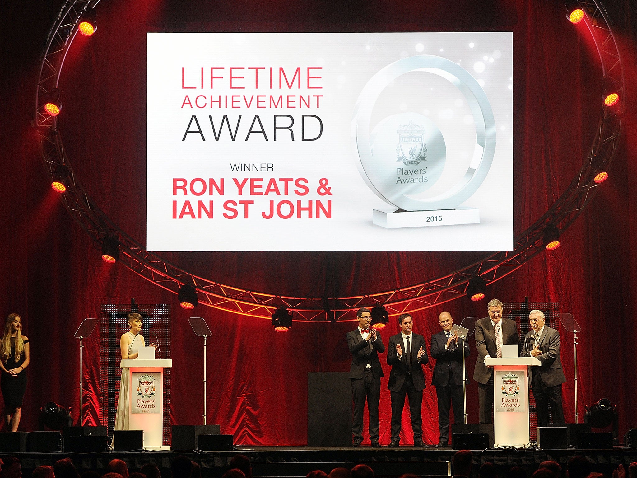 Yeats and St John were honoured by Liverpool with Lifetime Achievement awards in May 2015