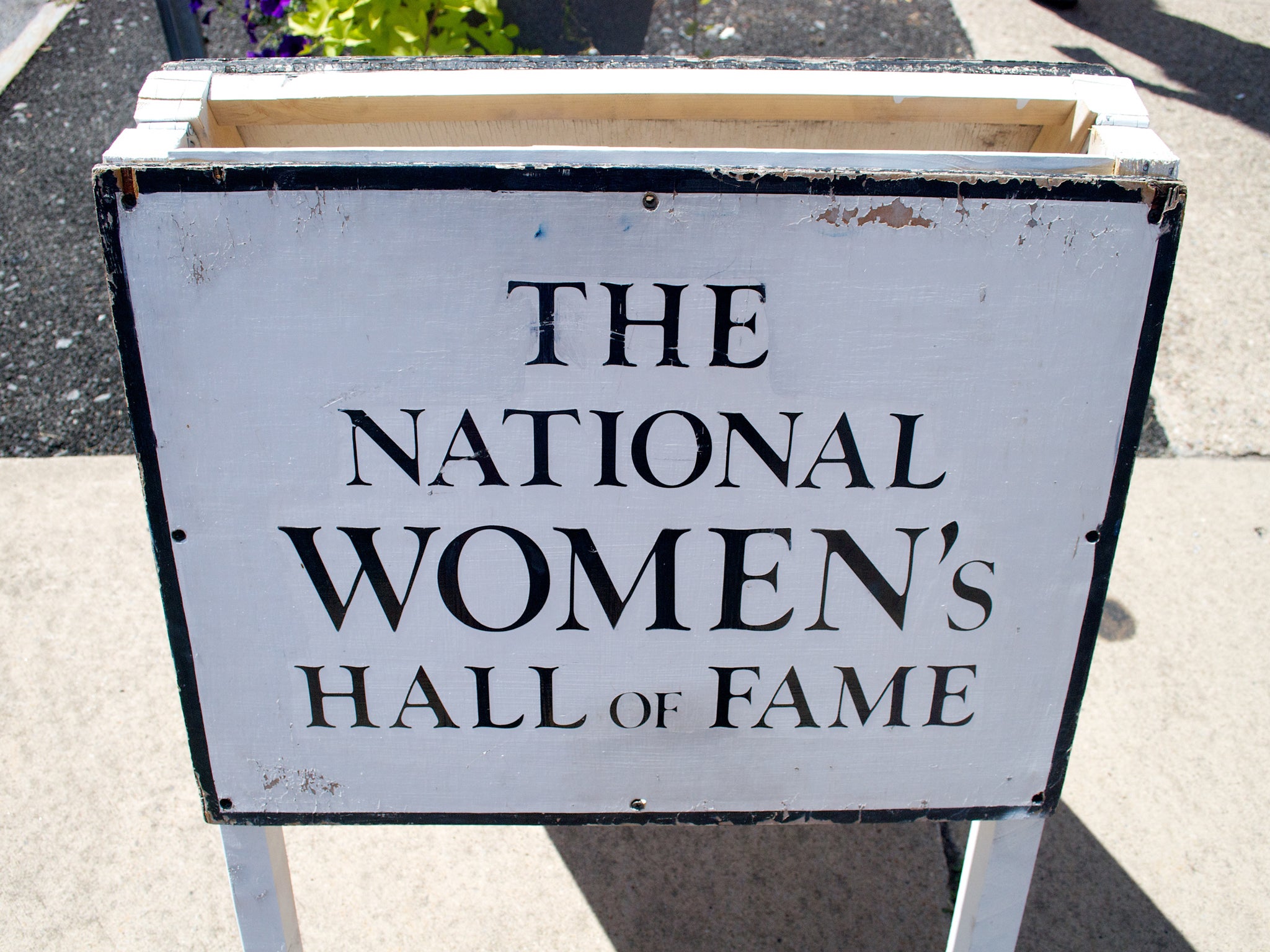 Sign for the National Women's Hall of Fame in Seneca Falls, New York