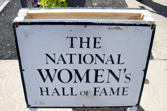 Sign for the National Women's Hall of Fame in Seneca Falls, New York