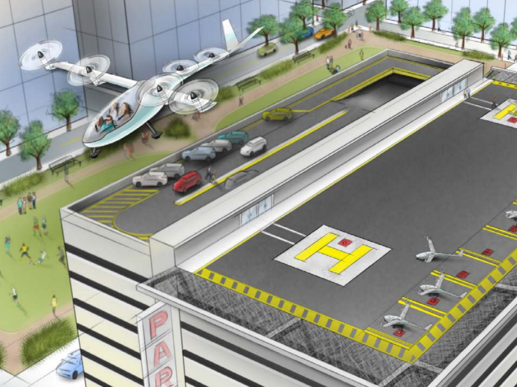 The company envisions a future in which consumers can take a regular Uber ride to a ‘vertiport’, where flying cars would be able to transport them to another vertiport located near their office