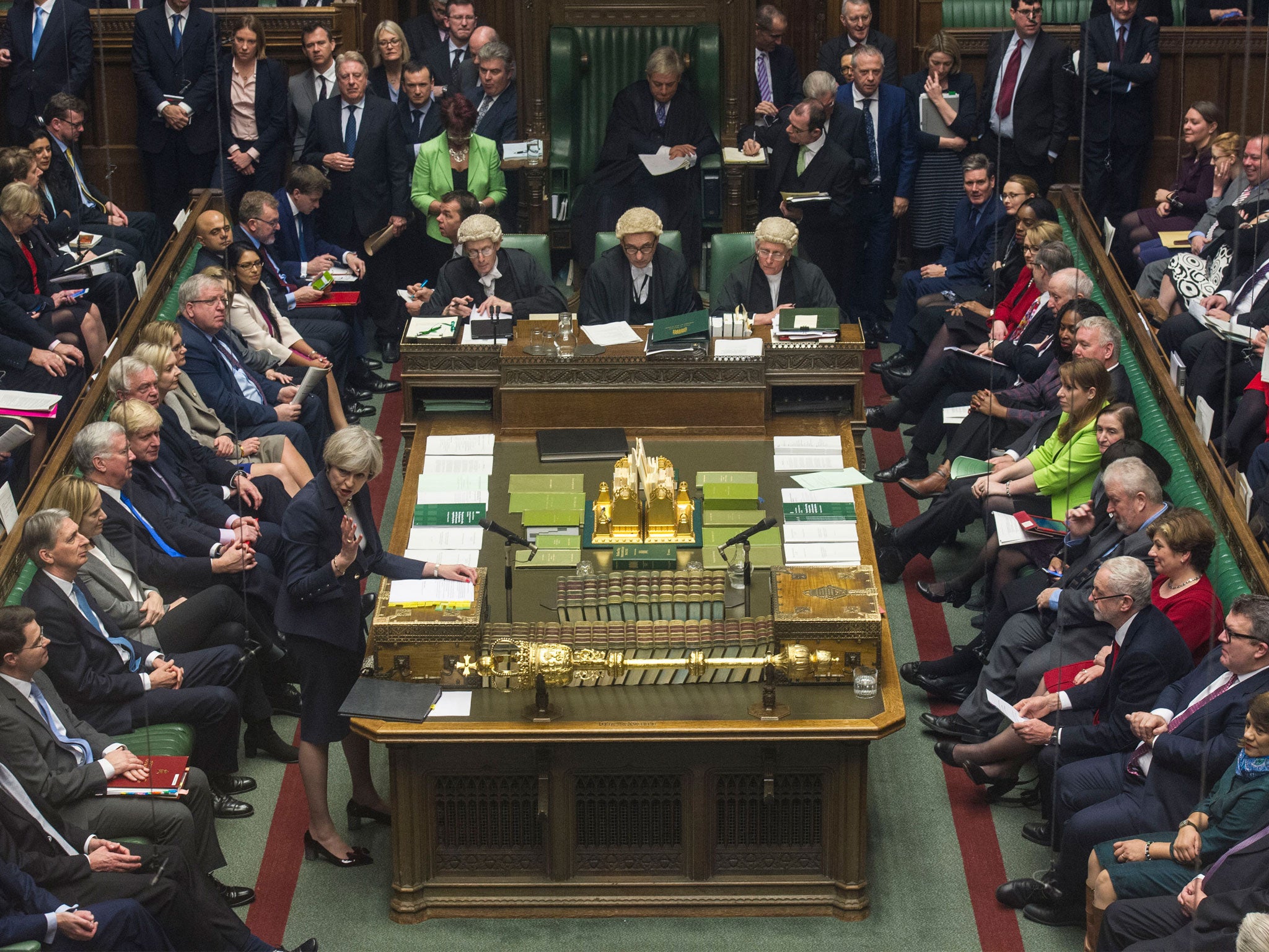 Prime Minister Theresa May speaking in the House of Commons