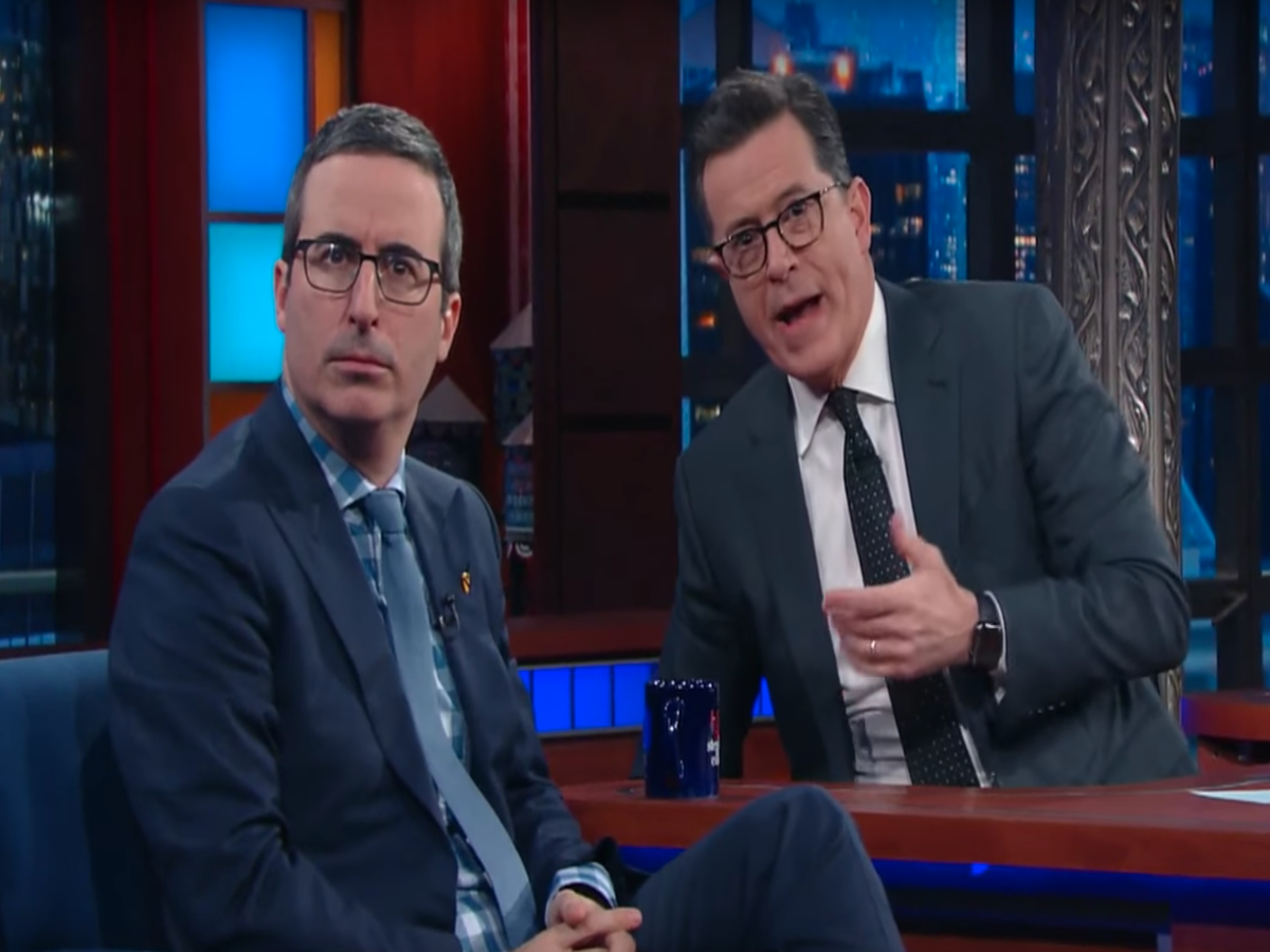 John Oliver mourns 'incredibly sad' cancellation of Stephen Colbert's The  Late Show | The Independent
