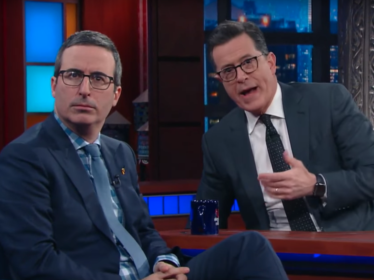 John Oliver mourns 'incredibly sad' cancellation of Stephen Colbert's The  Late Show | The Independent