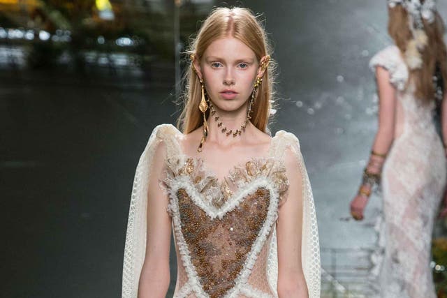Rodarte featured heart shaped bodices in its SS17 collection