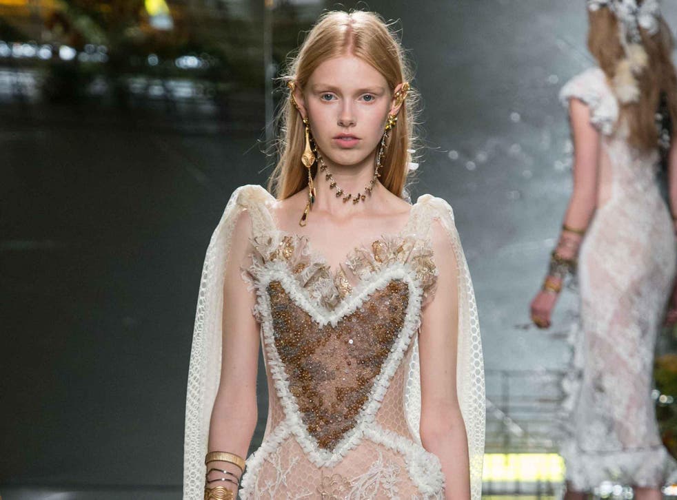 Rodarte featured heart shaped bodices in its SS17 collection