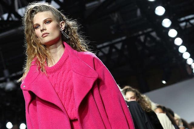 Hot pink ruled the runway at Topshop Unique SS17