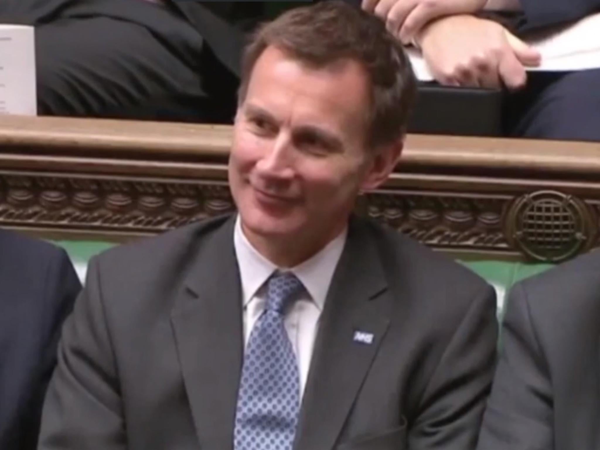 Jeremy Hunt during PMQs on 8 February