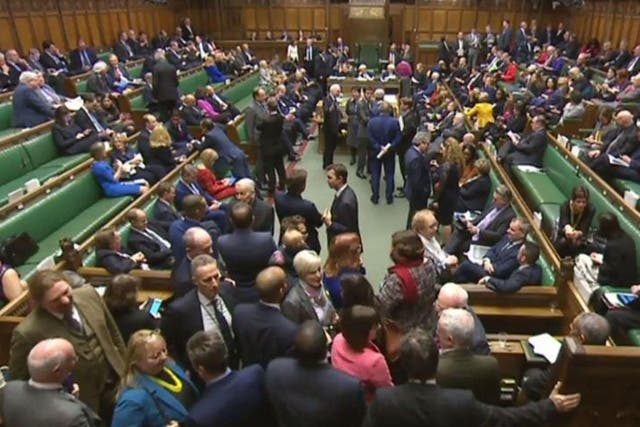 MPs during a vote in the House of Commons