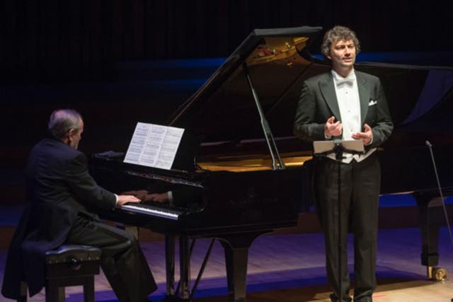 Kaufmann with accompanist Helmut Deutsch performing at the Barbican