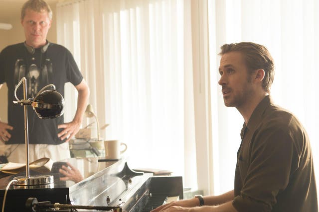 Marius de Vries on the La La Land set with star Ryan Gosling