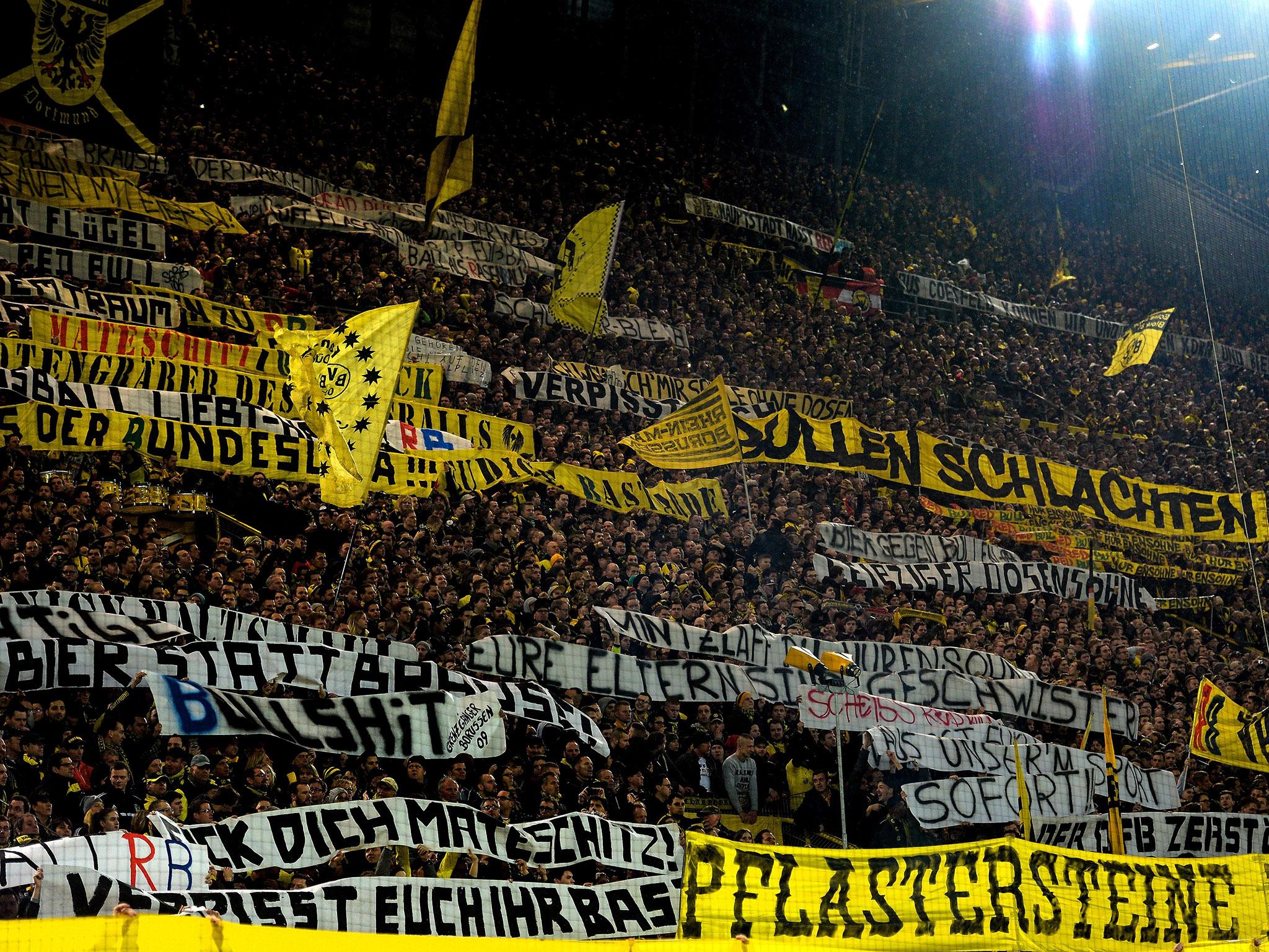 Dortmund's 'yellow wall' was renamed the 'wall of hate' following last weekend's ugly scenes