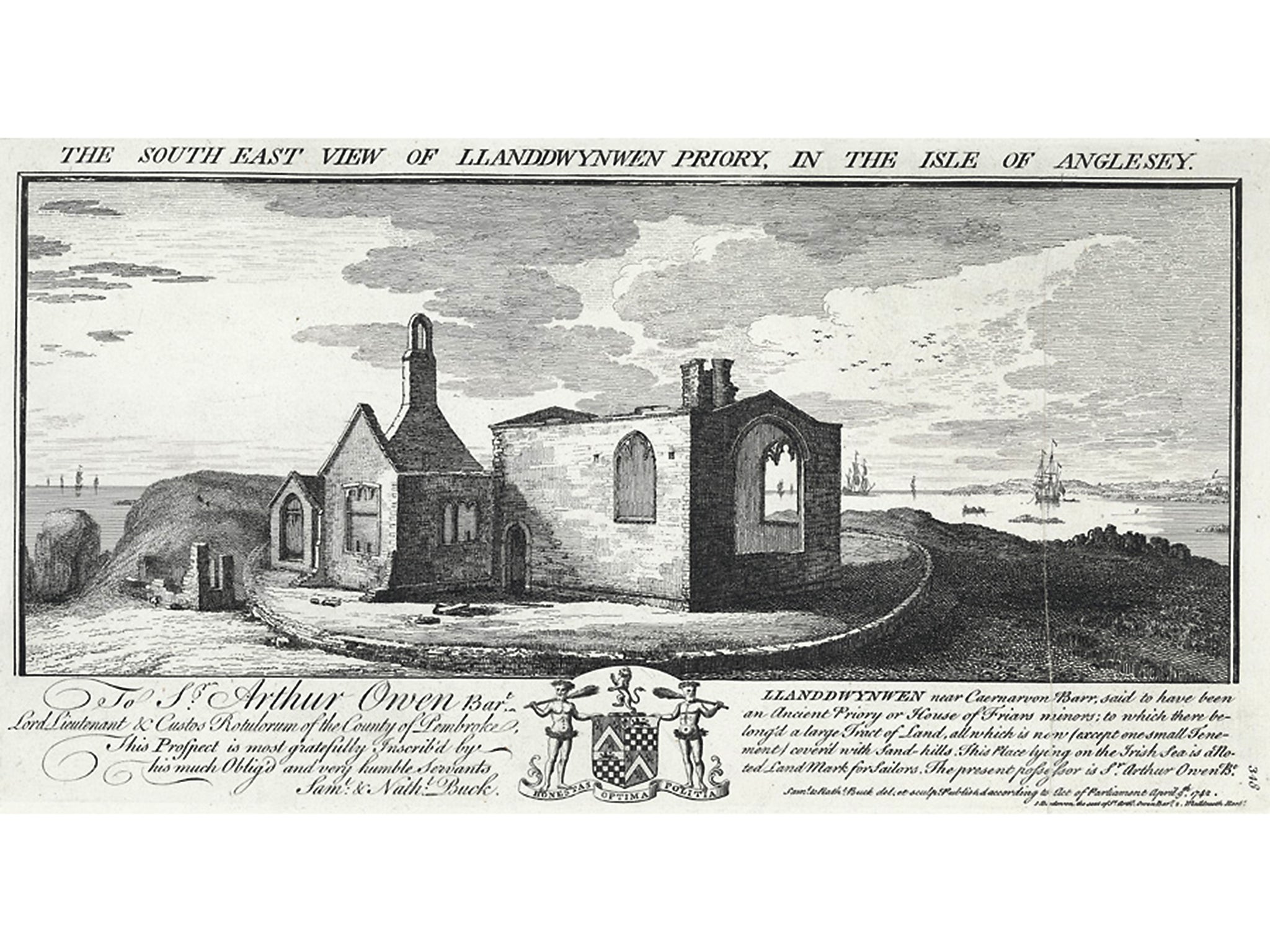 The church of Llanddwynwen or Llanddwyn in the 18th Century