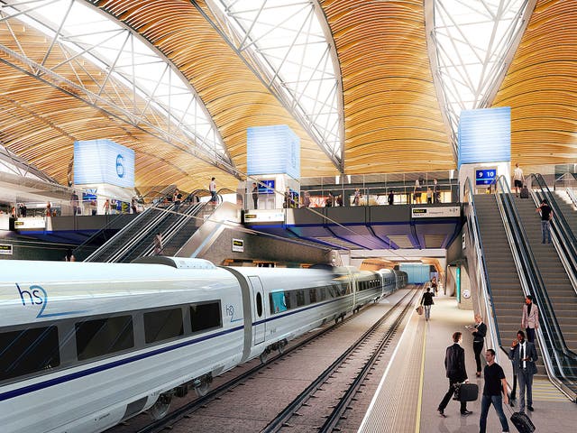 Undated artist impression issued by HS2 of the proposed HS2 station at Euston.