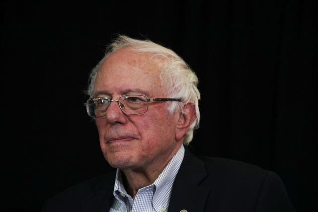 Senator Bernie Sanders says he does not like using harsh terms to describe his opponents, but Donald Trump is a 'pathological liar' and a 'hypocrite'