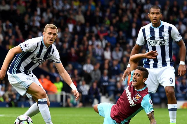 West Brom sit five points above West Ham in the Premier League table