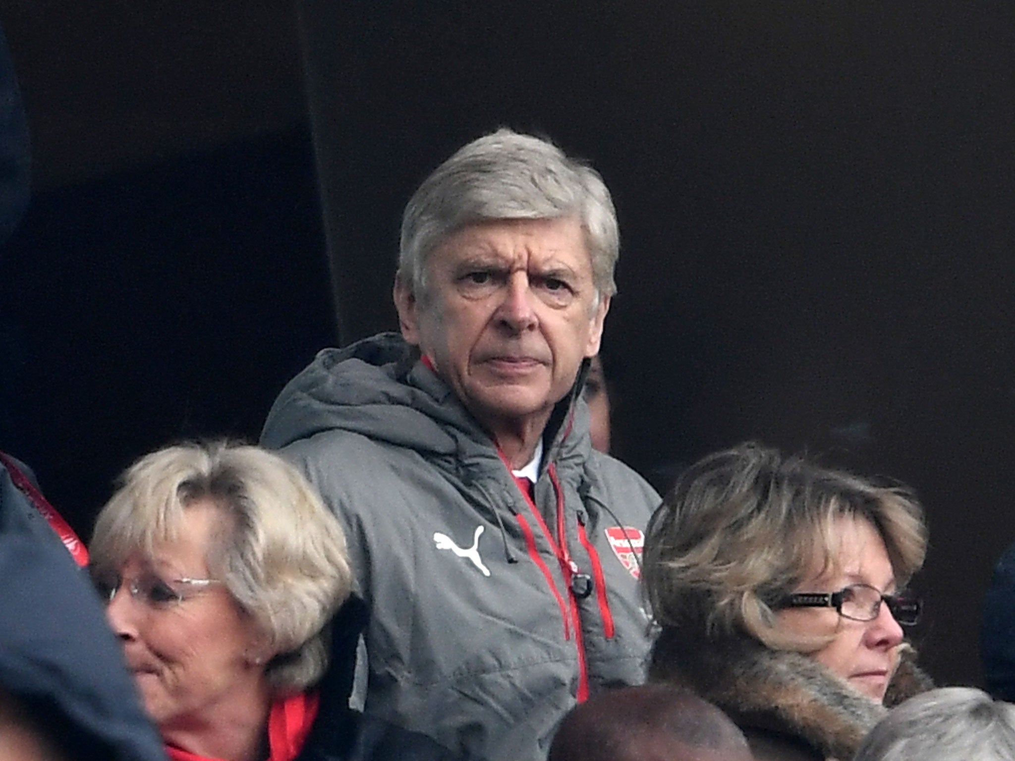 Wenger was forced to watch Arsenal from the stands for a fourth and final time