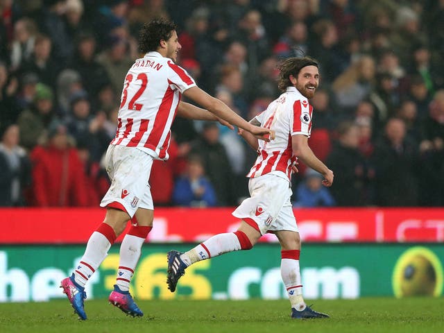 Joe Allen celebrates after scoring what turned out to be the winning goal