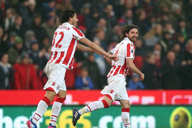 Joe Allen celebrates after scoring what turned out to be the winning goal