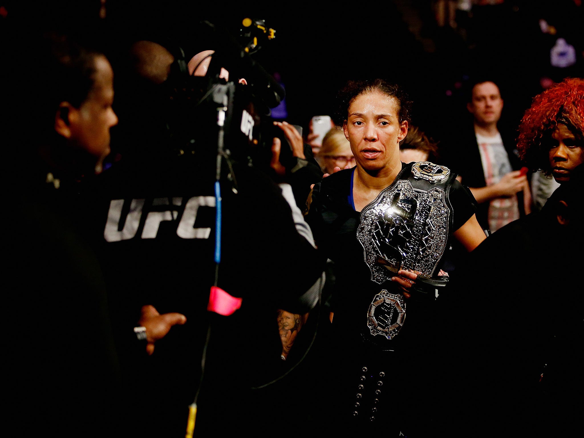 De Randamie with her belt after victory