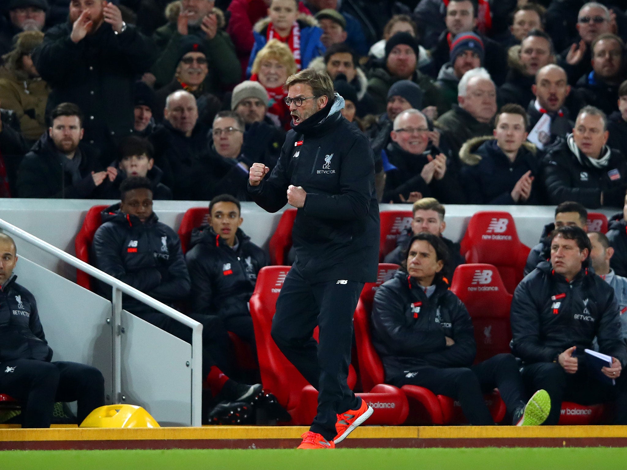 Jurgen Klopp cut an animated but delighted figure on the touchline yesterday as he watched his side beat Tottenham