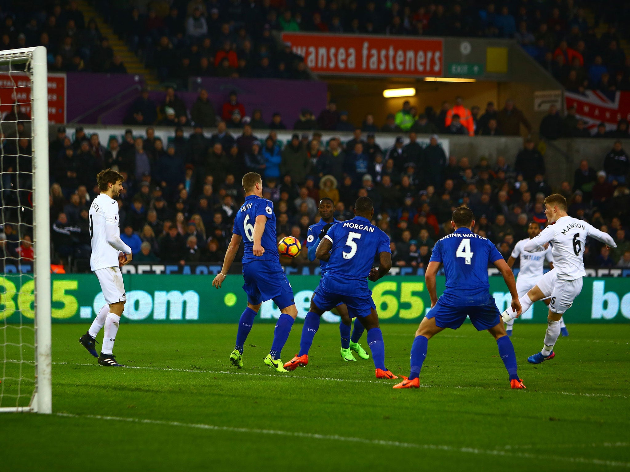 Alfie Mawson's thunderous volley handed Swansea the lead