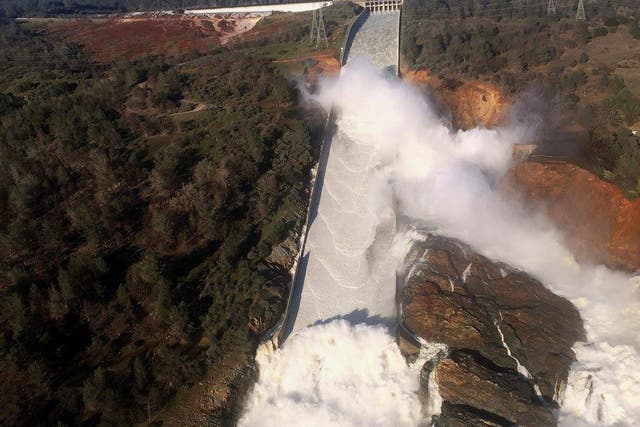Abrupt evacuation orders come as authorities say an auxiliary spillway on the Lake Oroville Dam could give way at any time, unleashing floodwaters onto rural communities along the Feather River