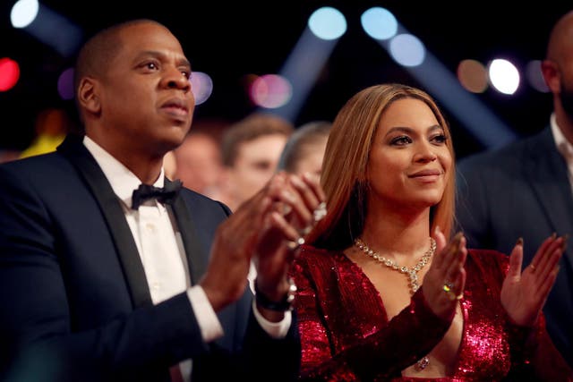 Jay Z and Beyonce at the 2017 Grammy awards in Los Angeles