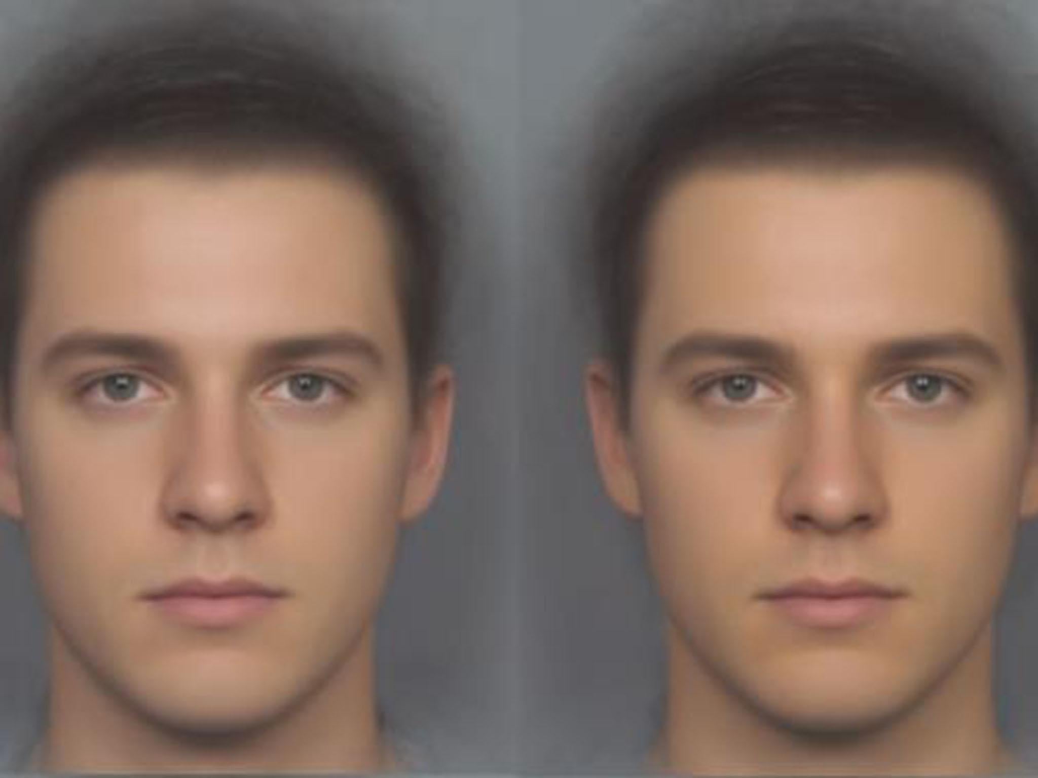 The face on the right, which shows a man after taking beta-carotene supplements, was rated as more attractive and healthier by women