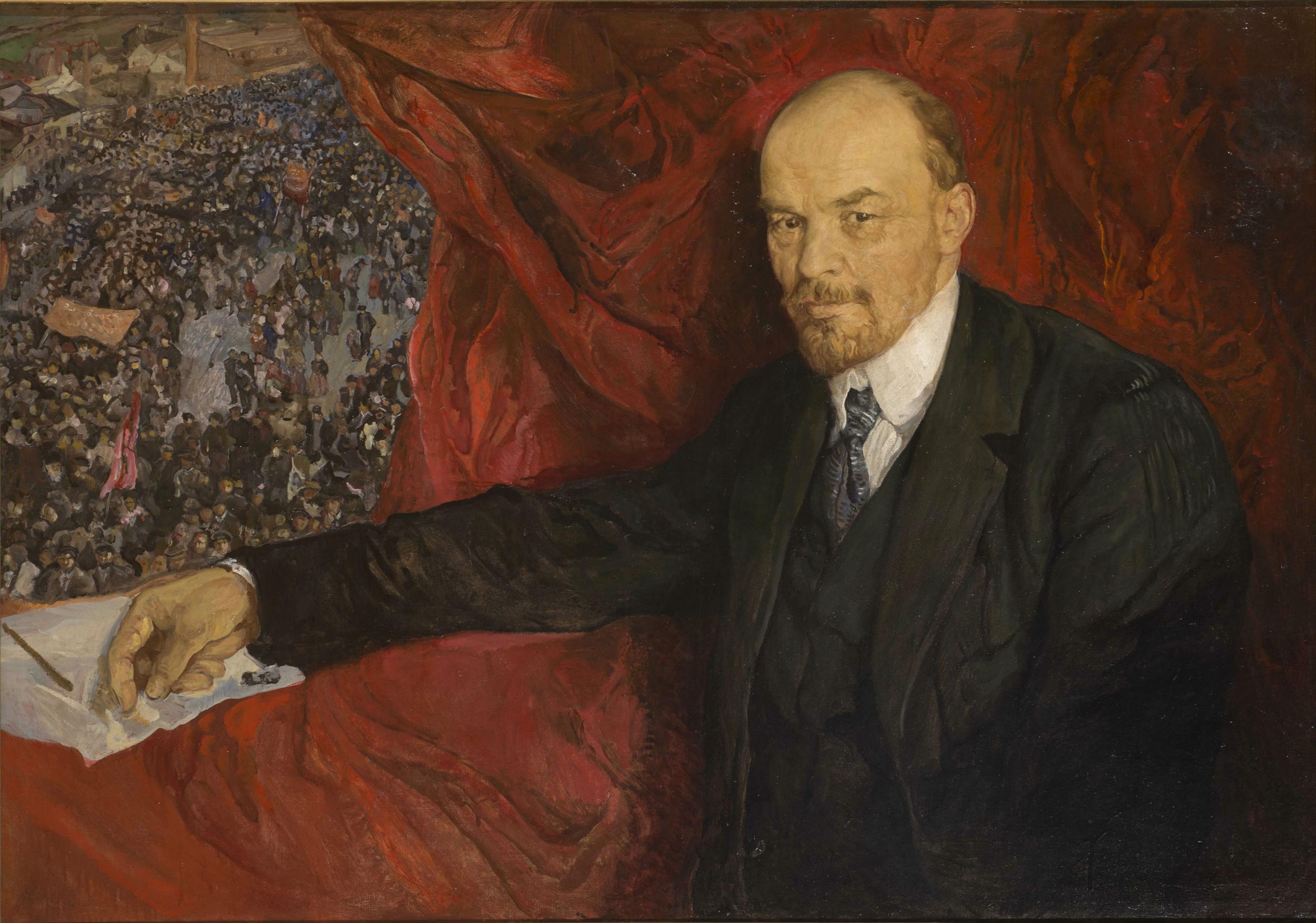 Isaak Brodsky, ‘VI Lenin and Manifestation’, 1919 (copyright provided with assistance from the State Museum and Exhibition Center Rosizo)